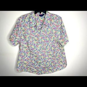 Women’s Floral Print Button Down Blouse